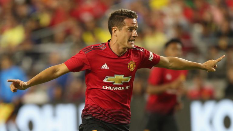 Ander Herrera in action for United in the first half in Phoenix