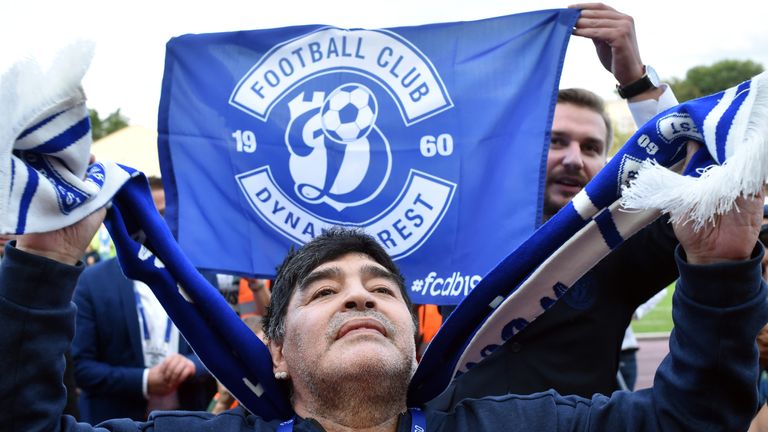   Diego Maradona was introduced as President from Dynamo Brest 