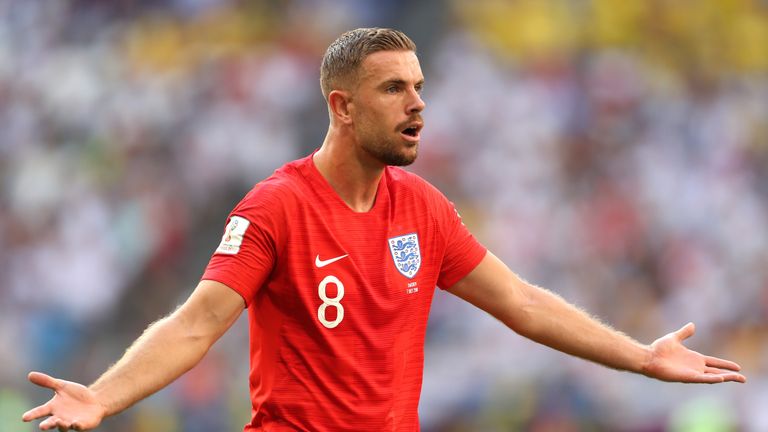 Jordan Henderson contests an early decision