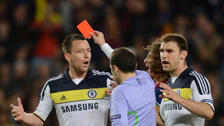 John Terry was sent of by Cakir in the Champions League