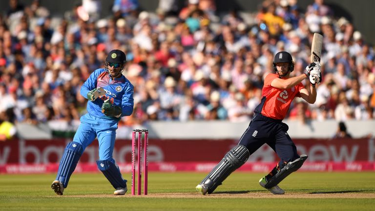 Jos Buttler played a lone hand in England's innings, hitting 69