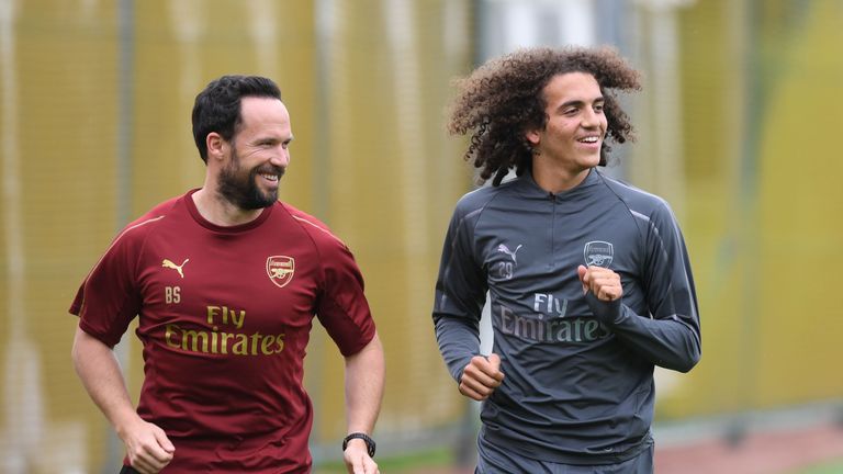 Arsenal's latest new signing Matteo Guendouzi trained with his team-mates on Wednesday
