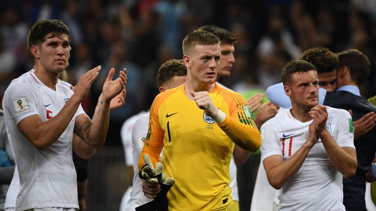 England players applaud the fans after the Croatia defeat