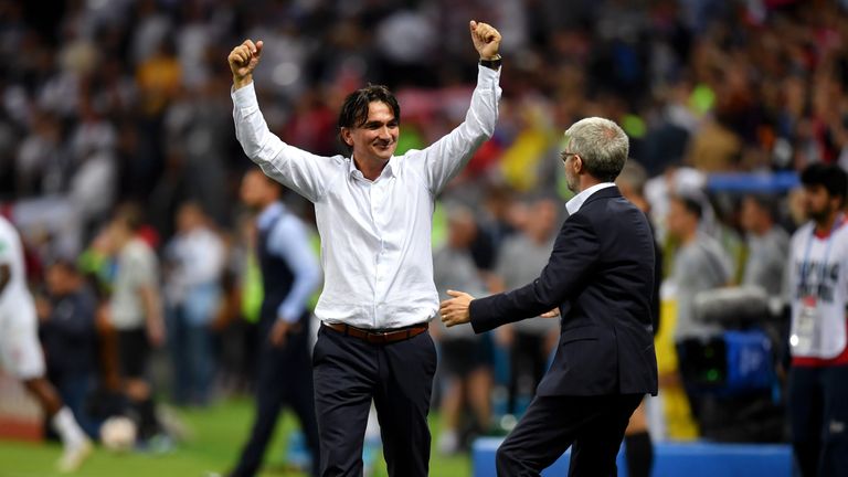 Zlatko Dalic celebrates at full-time after Croatia beat England in the World Cup semi-finals