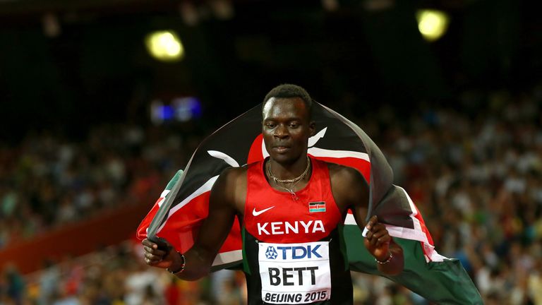 Nicholas Bett won 400m hurdles gold at the 2015 World Championships in Beijing