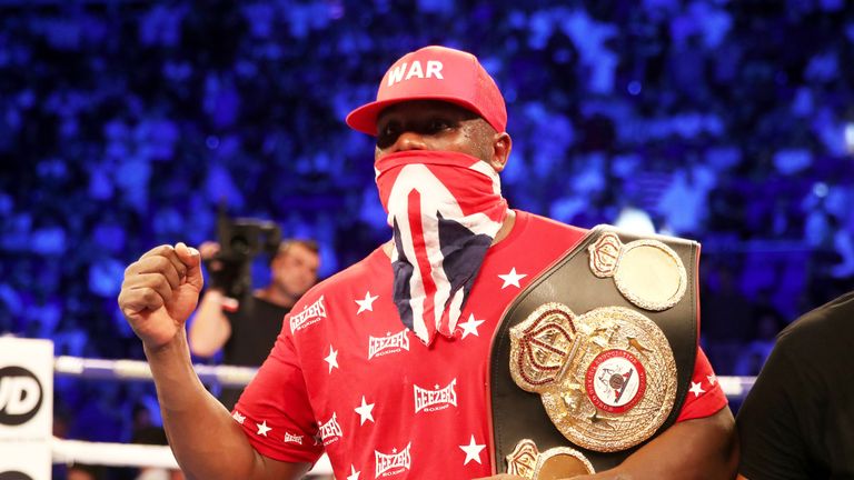 Dereck Chisora celebrates his victory over Carlos Takam at The O2