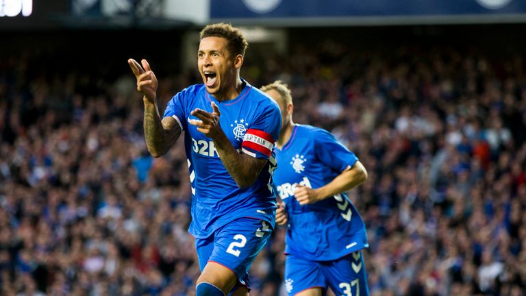 Tavernier celebrates for Rangers