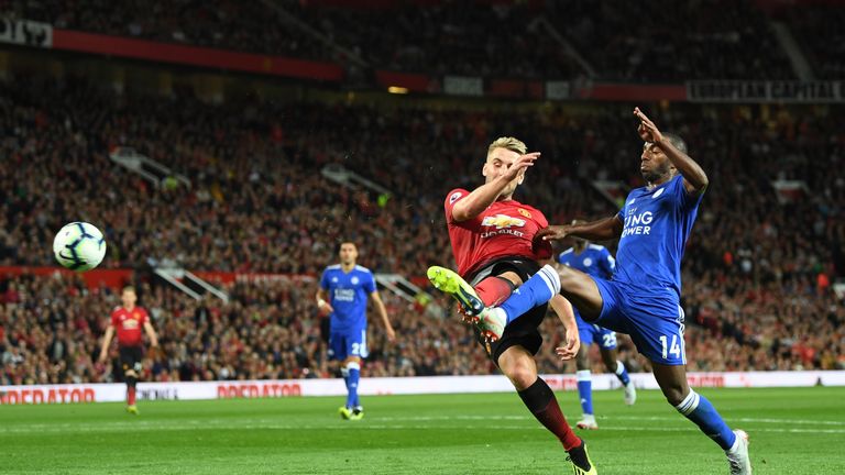 Luke Shaw scores Manchester United's second goal of the game