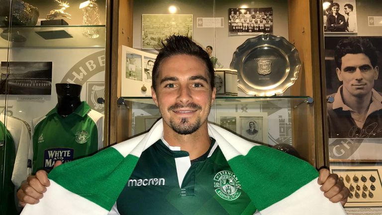 Jamie Maclaren wanted to move back to Scotland from Germany (Picture courtesy of Hibernian FC)