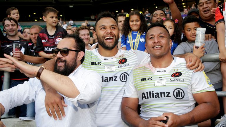 Billy (centre) and Mako Vunipola (right) were part of Saracens' Premiership-winning side last season
