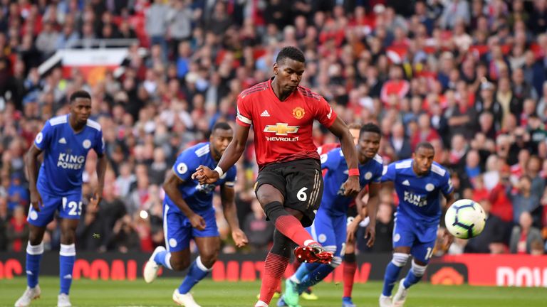 Paul Pogba scores an early goal from the penalty spot