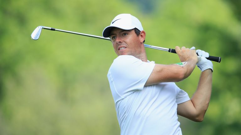 Rory McIlroy had an anti-inflammatory patch on his forearm