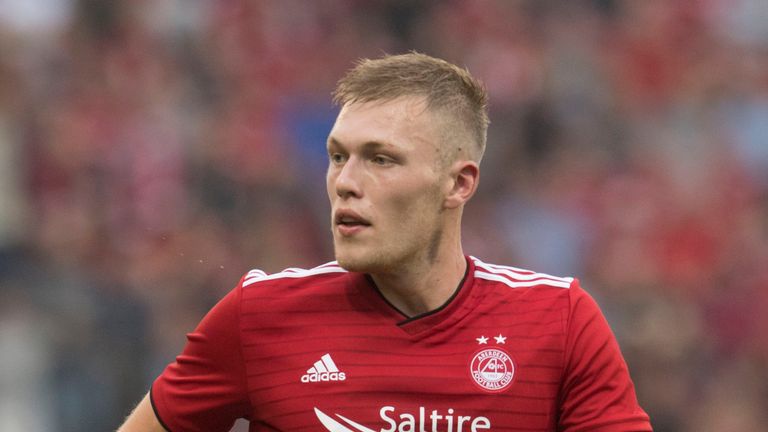 Aberdeen striker Sam Cosgrove in action against Rangers last weekend