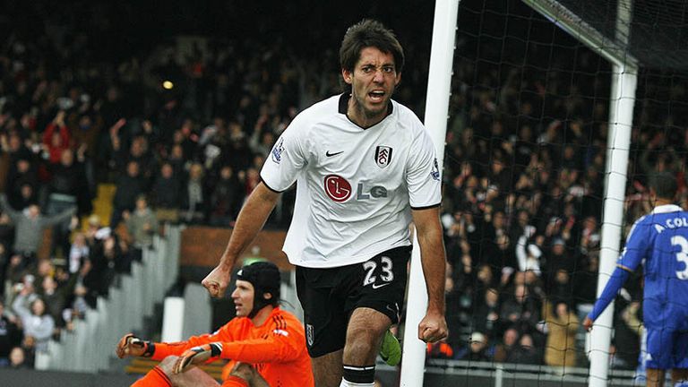 Clint Dempsey opens the scoring for Fulham against Chelsea.