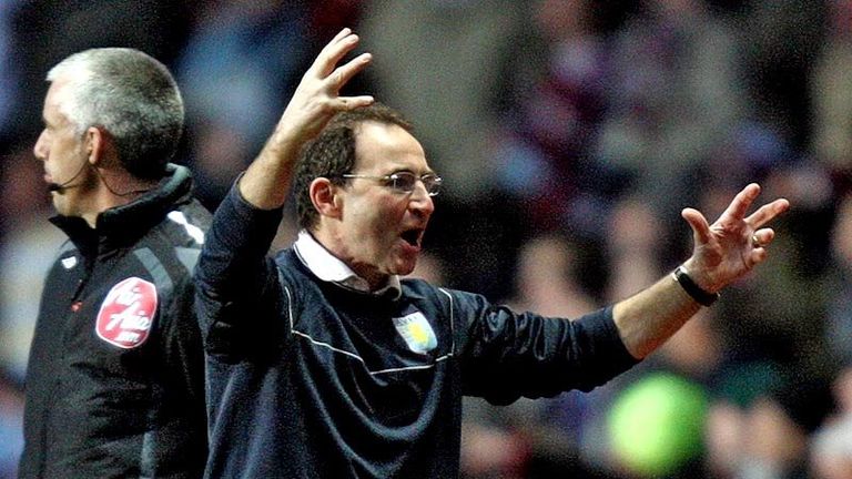 Martin O'Neill celebrates as Villa secure three points.