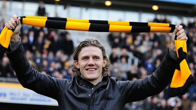 Jimmy Bullard is unveiled as a Hull City player before kick-off at the KC Stadium.