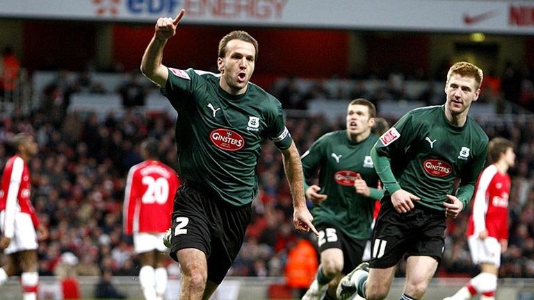 53rd minute: Karl Duguid celebrates grabbing a goal back for Plymouth