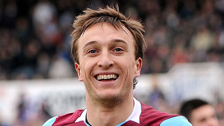 45th minute: Mark Noble celebrates double the Hammers lead.