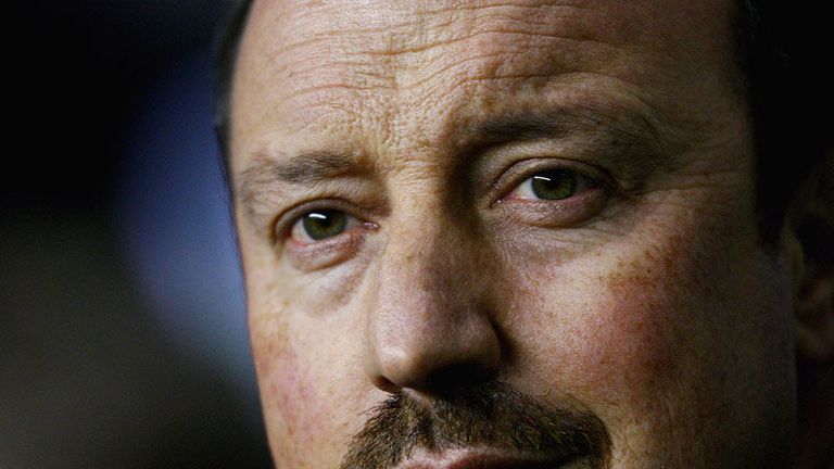 Rafael Benitez watches his side take a point from their visit to the JJB Stadium.