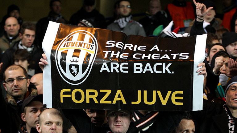 Juventus fans at Stamford Bridge during the Champions League clash.