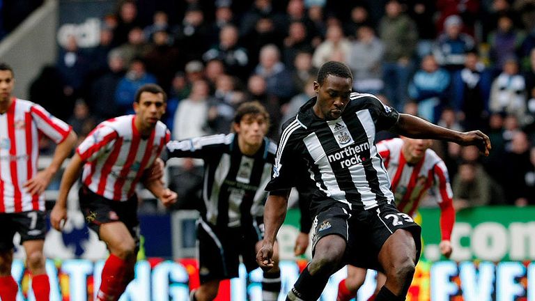 69th minute: Shola Ameobi strikes from the penalty spot.