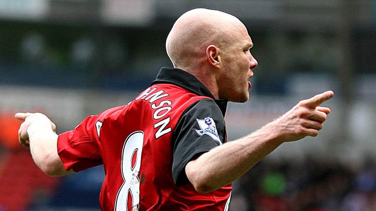 Andrew Johnson celebrates scoring his first away goal for Fulham.