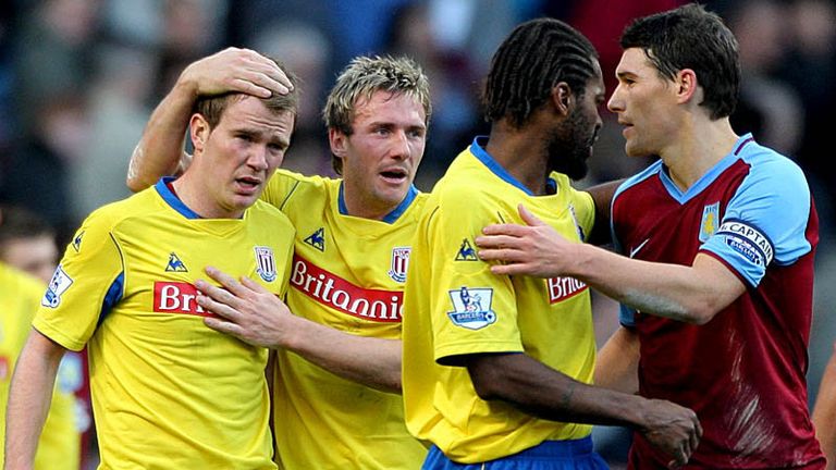 Stoke celebrate as Glen Whelan scores at the death to equalise for the Potters.