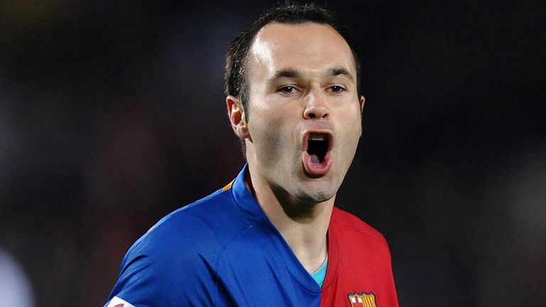 Celebrating after scoring the opener against Seville