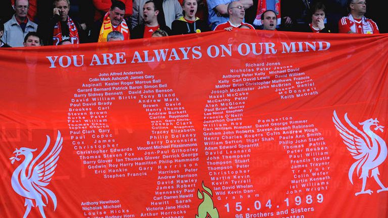 The Merseyside faithful pay tribute to victims of the Hillsborough disaster.