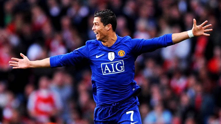 11th minute: Ronaldo celebrates after scoring direct from a free-kick.