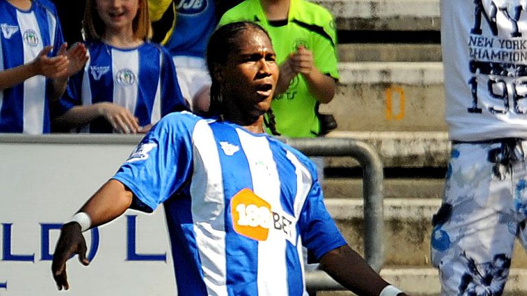 Hugo Rodallega celebrates his first half opener.