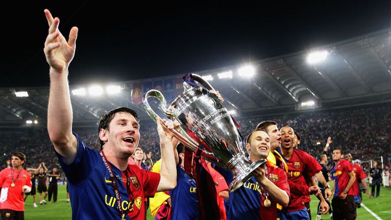 Messi and Iniesta lead the Catalonia side to victory in the Champions League final.