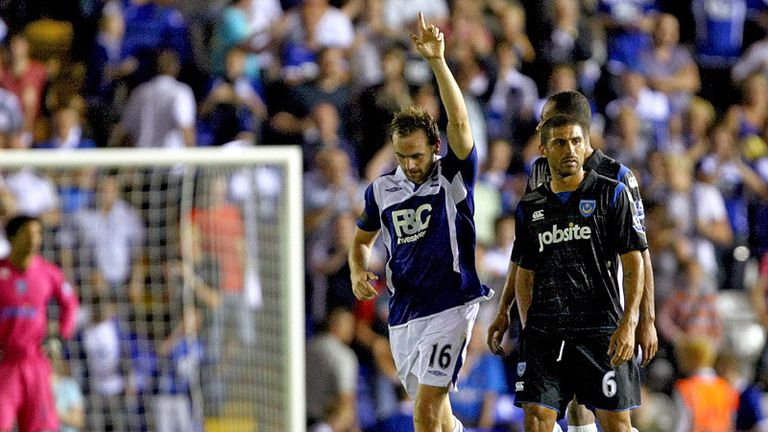 90th minute: James McFadden celebrates after scoring from the spot for Birmingham.