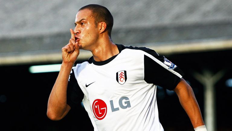 24th minute: Bobby Zamora celebrates after applying a clinical finish from a Duff cross