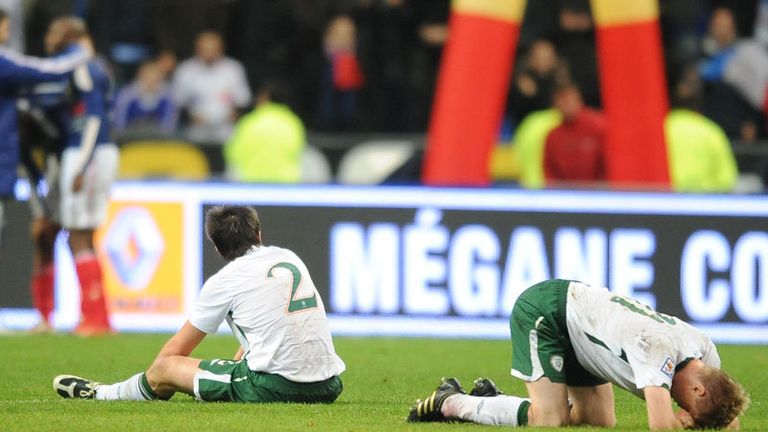 Damien Duff is among the Irish players left devastated after the final whistle