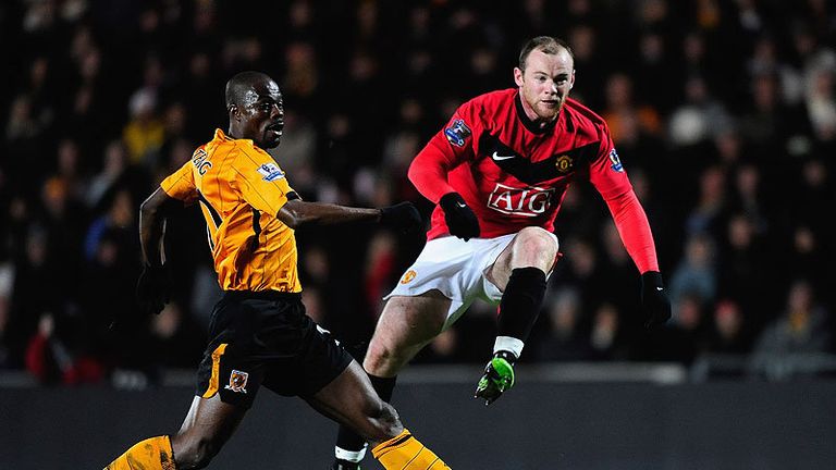 Wayne Rooney fires a fierce shot which is saved by Myhill