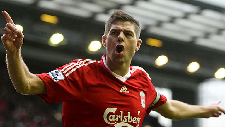 Gerrard wheels away after giving Liverpool the lead