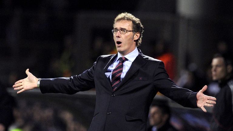 Former Manchester United defender, now Bordeaux manager Laurent Blanc reacts on the touchline