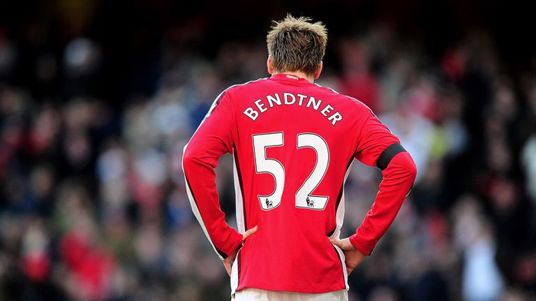 Nicklas Bendtner has a nightmare of a game, missing a number of easy chances