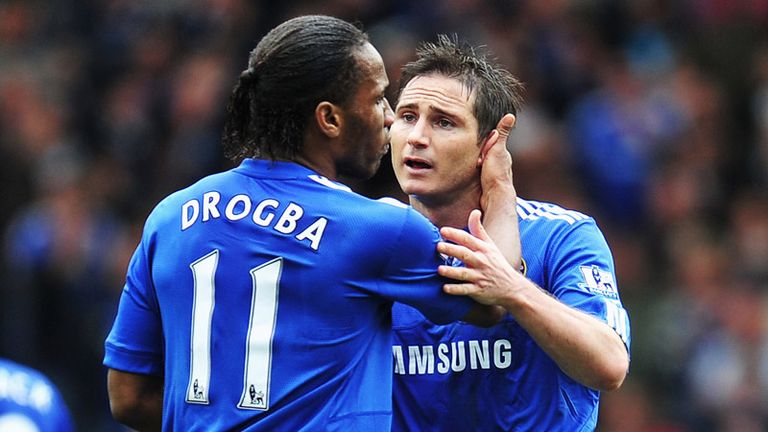 Lampard scores from the spot but has to apologise to Drogba for taking the kick