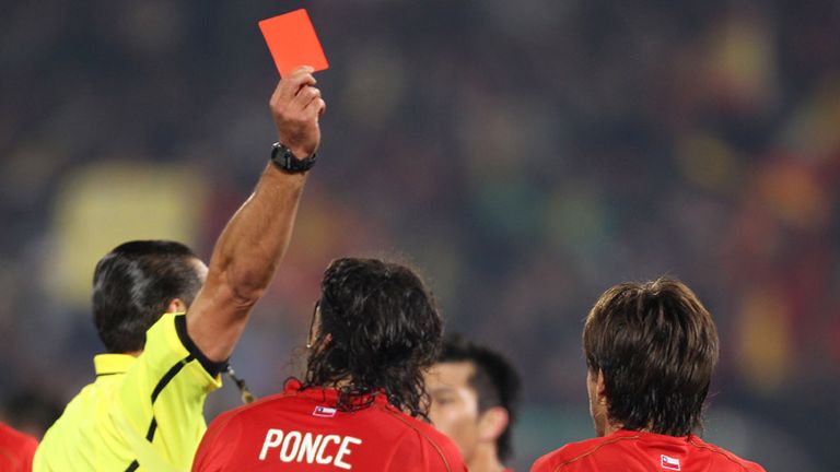 Marco Estrada is sent off.