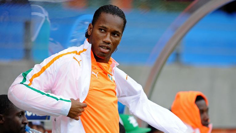 Drogba starts on the bench after injuring his wrist before the tournament