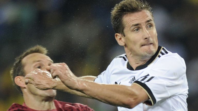 Miroslav Klose scores Germanys second