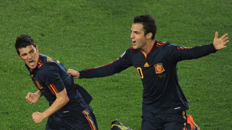 Villa celebrates with Fabregas