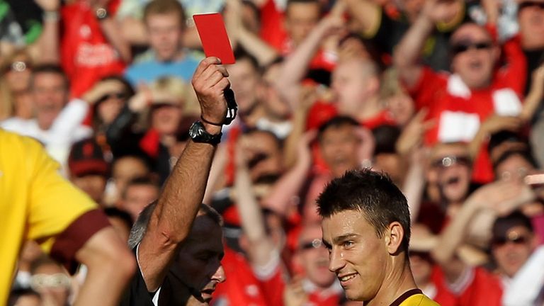 Laurent Koscielny is sent off.