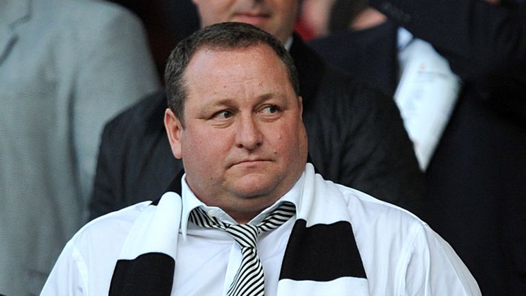 Newcastle owner Mike Ashley at Old Trafford