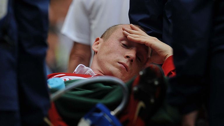 Willo Flood is an early casualty for Middlesbrough after he is stretchered off