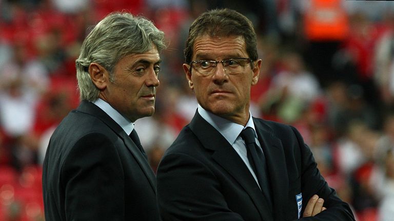 Franco Baldini and Fabio Capello talk tactics