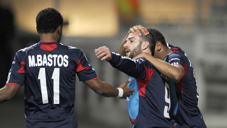 Lopes celebrates against Hapoel Tel Aviv