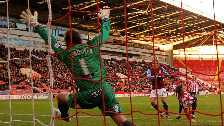 Marc Albrighton doubles the lead for Aston Villa at Bramall Lane